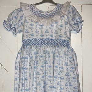 Bunny Toile Smocked Jenny Dress